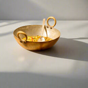 Handcrafted Brass Kadhai With Round Base - Traditional Indian Cookware for Authentic Cooking