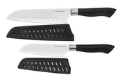 5 Piece Kitchen Knife Set With Matching Blade Guards, Black