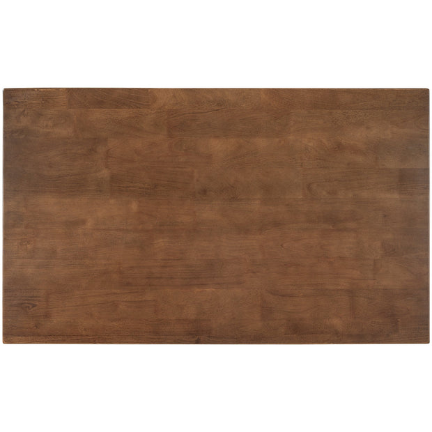 Solid Wood Rustic 45" Stationary Kitchen Island, Rubber Wood Butcher Block Dining Table Prep Table With 2 Open Shelves F