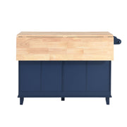Farmhouse Kitchen Island Set With Drop Leaf and 2 Seatings,Dining Table Set With Storage Cabinet, Drawers and Towel Rack