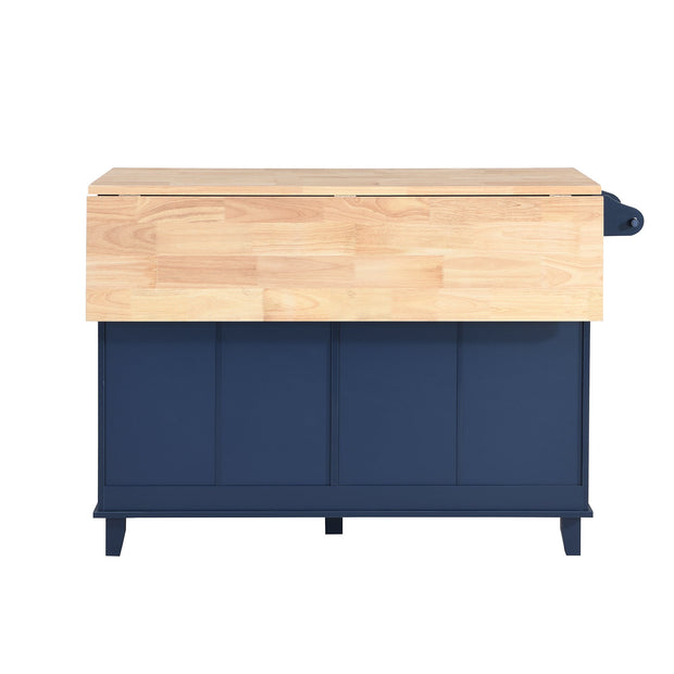 Farmhouse Kitchen Island Set With Drop Leaf and 2 Seatings,Dining Table Set With Storage Cabinet, Drawers and Towel Rack