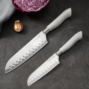 EcoCut 10 Piece Kitchen Knife Set With Blade Guards, Grey