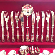 27-Piece Handcrafted Brass Cutlery Set | Premium Traditional Brass Flatware for Elegant Dining | Sustainable & Antique F