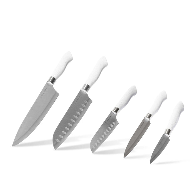 EcoCut 10 Piece Kitchen Knife Set With Blade Guards, Grey