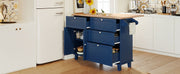 Farmhouse Kitchen Island Set With Drop Leaf and 2 Seatings,Dining Table Set With Storage Cabinet, Drawers and Towel Rack