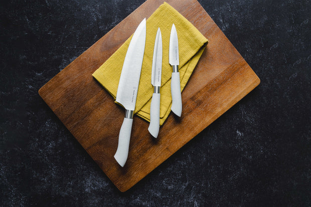 EcoCut 10 Piece Kitchen Knife Set With Blade Guards, Grey