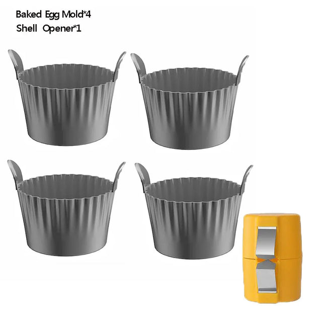 Silicone Air Fryer Egg Mold Reusable Nonstick Silicone Egg Liners Poached Egg Cups for Microwave Stovetop Egg Cooking
