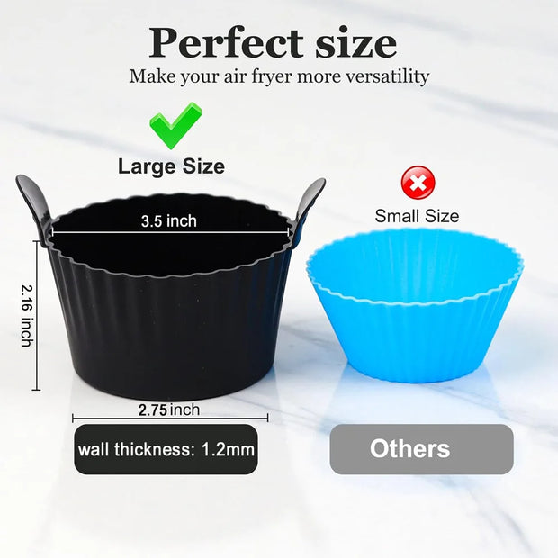 Silicone Air Fryer Egg Mold Reusable Nonstick Silicone Egg Liners Poached Egg Cups for Microwave Stovetop Egg Cooking