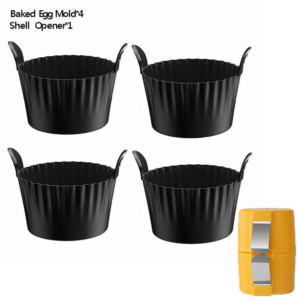 Silicone Air Fryer Egg Mold Reusable Nonstick Silicone Egg Liners Poached Egg Cups for Microwave Stovetop Egg Cooking