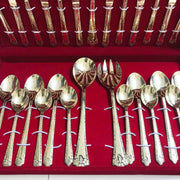 27-Piece Handcrafted Brass Cutlery Set | Premium Traditional Brass Flatware for Elegant Dining | Sustainable & Antique F