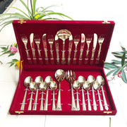27-Piece Handcrafted Brass Cutlery Set | Premium Traditional Brass Flatware for Elegant Dining | Sustainable & Antique F