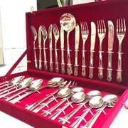 27-Piece Handcrafted Brass Cutlery Set | Premium Traditional Brass Flatware for Elegant Dining | Sustainable & Antique F