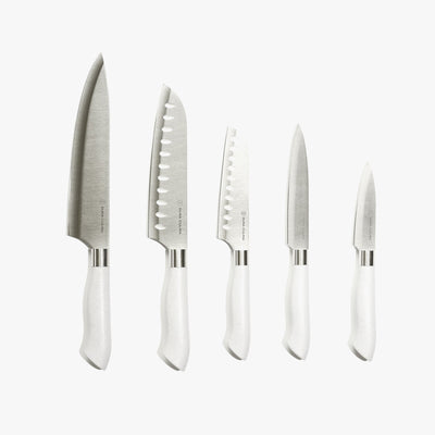EcoCut 10 Piece Kitchen Knife Set With Blade Guards, Grey