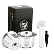 For Caffitaly Tchibo Cafissimo ALDI Expressi Refillable K-Fee Coffee Capsule Pod Filters Stainless Steel Tamper Spoon