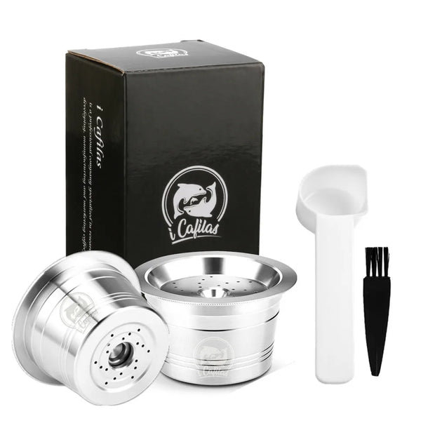 For Caffitaly Tchibo Cafissimo ALDI Expressi Refillable K-Fee Coffee Capsule Pod Filters Stainless Steel Tamper Spoon