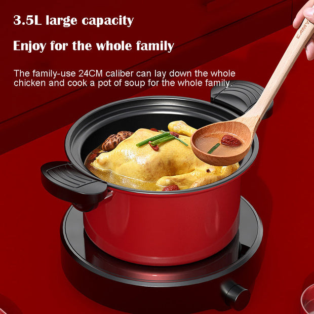 Micro Piezoelectric Die Casting Kitchen Cookware Set Iron Granite Pan for Stewing Frying and Soup Pots Durable Metal Material