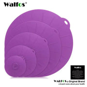 WALFOS Set of 5 Silicone Microwave  Bowl Cover Cooking Pot Pan Lid Cover-Silicone Food Wrap Cooking Tools Kitchen Utensil