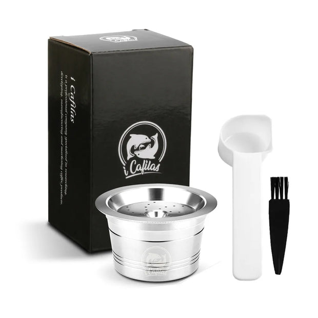 For Caffitaly Tchibo Cafissimo ALDI Expressi Refillable K-Fee Coffee Capsule Pod Filters Stainless Steel Tamper Spoon