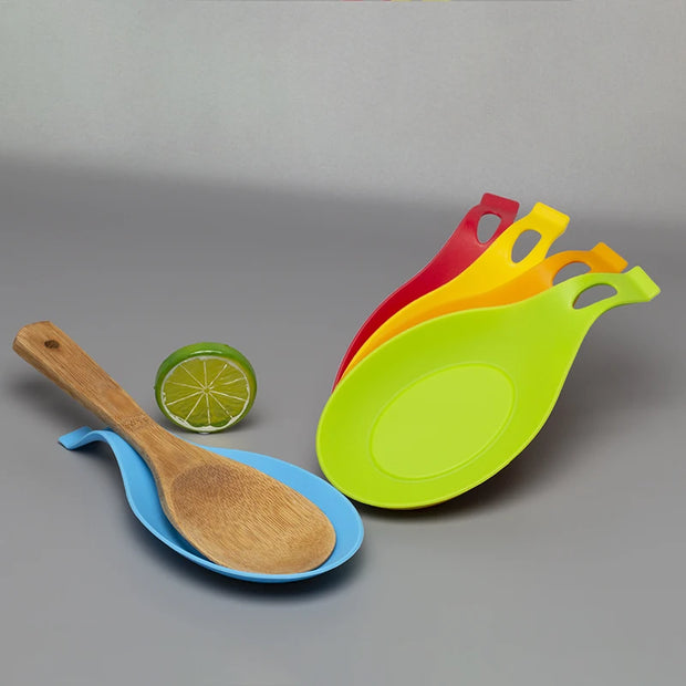 Food Grade  Silicone Spoon  Mat Silicone Heat Resistant Placemat Tray Spoon Pad Drink Glass Coaster Hot Sale Kitchen Tool 5z