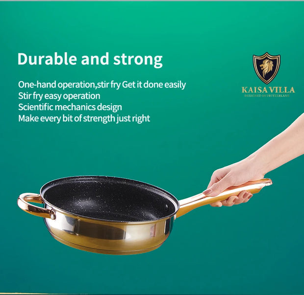 KAISA VILLA KV-1001 Stainless Steel Cookware Sets Frying Pan Cooking Pot Soup & Stock Pots Non Stick Pots and Pans Sets