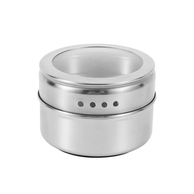 Magnetic Spice Jars With Wall Mounted Rack Stainless Steel Spice Containers
