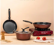 Non-Stick Metal Hand Pan and Cooking Pans Set Kitchen Pot Gift Sets for Fry and Cookware