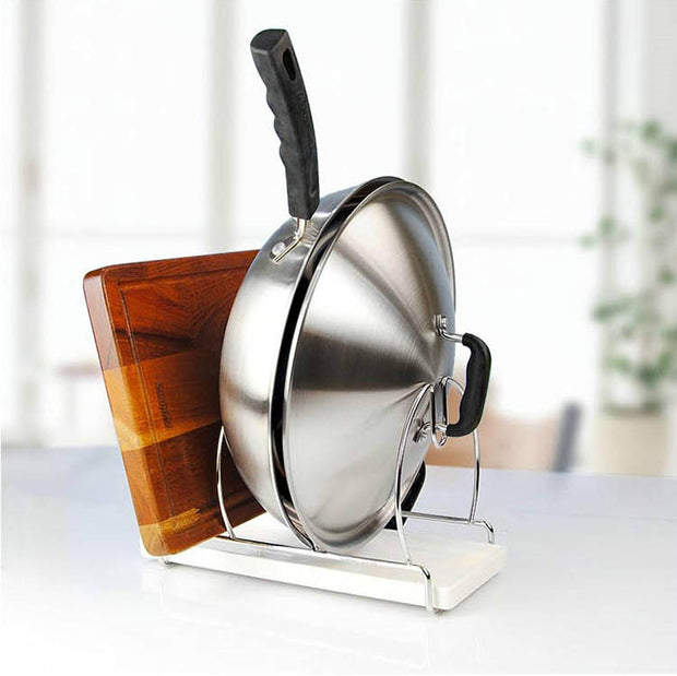 High Quality Metal Kitchen Countertop Organizer Pans Lid Storage Rack  Pan Pot Lid Holder and Organiser