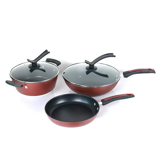 5pcs Cookware Deep Frying Pan Skillet Non Stick Saucepan Nonstick Pots and Pans Set