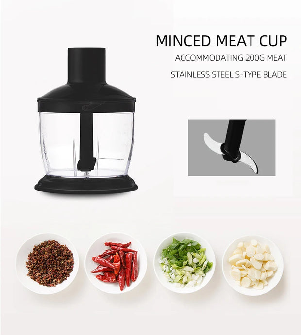 4 in 1 Handheld Blender, Electric Multifunctional Stick Blender, Silver Colored 304 Stainless Steel Blade