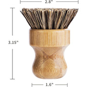 Palm Pot Brush-Bamboo Mini Dishwashing Brush, Natural Scrub Brush, Used to Clean Pots and Pans