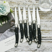 4/6/8/10pcs Laguiole Black Steak Knife Forks Stainless Steel Dinner Knives Table Fork Black Cutlery Restaurant Kitchen Tableware