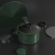 Micro Piezoelectric Die Casting Kitchen Cookware Set Iron Granite Pan for Stewing Frying and Soup Pots Durable Metal Material