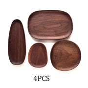 1/5pcs Lovesickness Wood Irregular Oval Solid Wood Pan Plate Fruit Dishes Saucer Tea Tray Dessert Dinner Plate Tableware Set