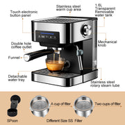 High Quality Programmable  Espresso Machine Commercial Cafe Expreso Coffee Maker Automatic Garland Steam