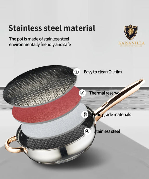KAISA VILLA KV-1001 Stainless Steel Cookware Sets Frying Pan Cooking Pot Soup & Stock Pots Non Stick Pots and Pans Sets