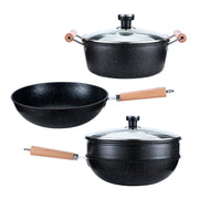 3 Pieces Cookware Pans and Pot, Nonstick Pots and Pans Set, Non Stick Cookware Kitchen Cooking Set