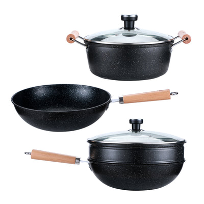 3 Pieces Cookware Pans and Pot, Nonstick Pots and Pans Set, Non Stick Cookware Kitchen Cooking Set