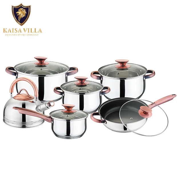 KAISA VILLA KV-6667 Cooking Pot Stainless Steel Wholesale Cookware Sets Cooking Pots and Pans Cookware Set