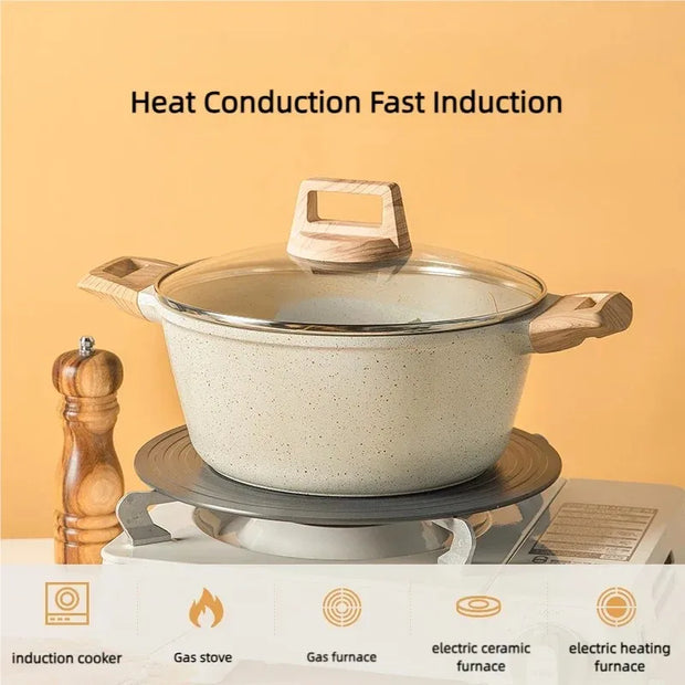 High Quality Granite Cookware Set Marble Aluminum Cooking Pots and Pans Set Kitchen Non Stick Cookware Set