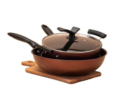 Non-Stick Metal Hand Pan and Cooking Pans Set Kitchen Pot Gift Sets for Fry and Cookware