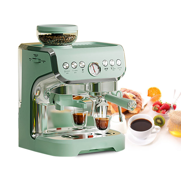 Manual 15 Bar Semi Automatic Expresso Coffee Machine Cappuccino Espresso Coffee Maker With Grinder