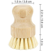 Palm Pot Brush-Bamboo Mini Dishwashing Brush, Natural Scrub Brush, Used to Clean Pots and Pans