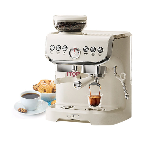 Manual 15 Bar Semi Automatic Expresso Coffee Machine Cappuccino Espresso Coffee Maker With Grinder