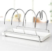 High Quality Metal Kitchen Countertop Organizer Pans Lid Storage Rack  Pan Pot Lid Holder and Organiser