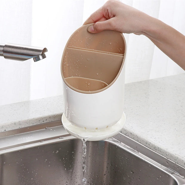 Cutlery Storage Holder Kitchen Tool Plastic Drainer Drain Containers Drying Rack Tableware Table Knife Spoon Fork Container