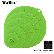 WALFOS Set of 5 Silicone Microwave  Bowl Cover Cooking Pot Pan Lid Cover-Silicone Food Wrap Cooking Tools Kitchen Utensil