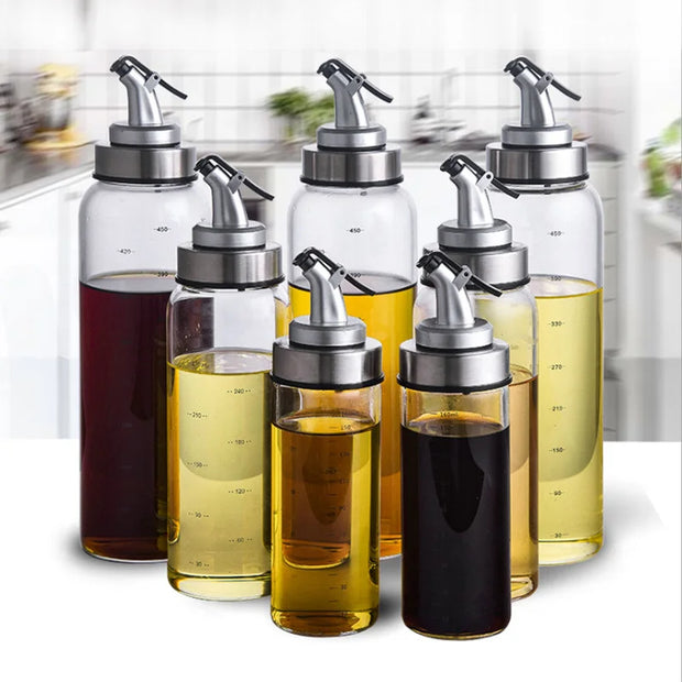 Kitchen Olive Oil Dispenser Cooking Oil Sprayer Glass Vinegar Cruet 6oz 10oz 17oz Olive Bottle Vinegar Dispenser Oil Container