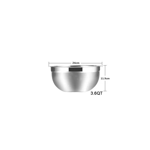LMETJMA Stainless Steel Mixing Bowls Non Slip Nesting Whisking Bowls Set Kitchen Mixing Bowls for Salad Cooking Baking KC0257