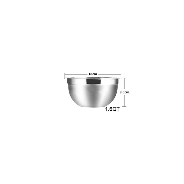 LMETJMA Stainless Steel Mixing Bowls Non Slip Nesting Whisking Bowls Set Kitchen Mixing Bowls for Salad Cooking Baking KC0257