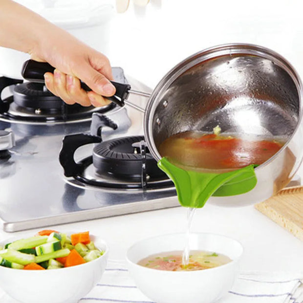 WALFOS Silicone Soup Funnel Kitchen Gadget, Anti-Spill Edge Water Deflector Cookware Tool